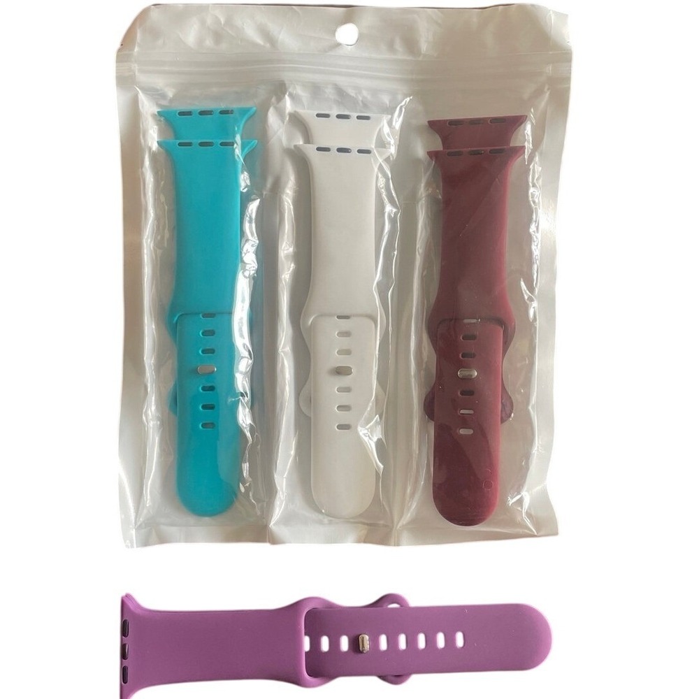 4 Pack Silicone Sport Bands for Apple Watch 42mm 44mm 45mm 49mm Multi Color